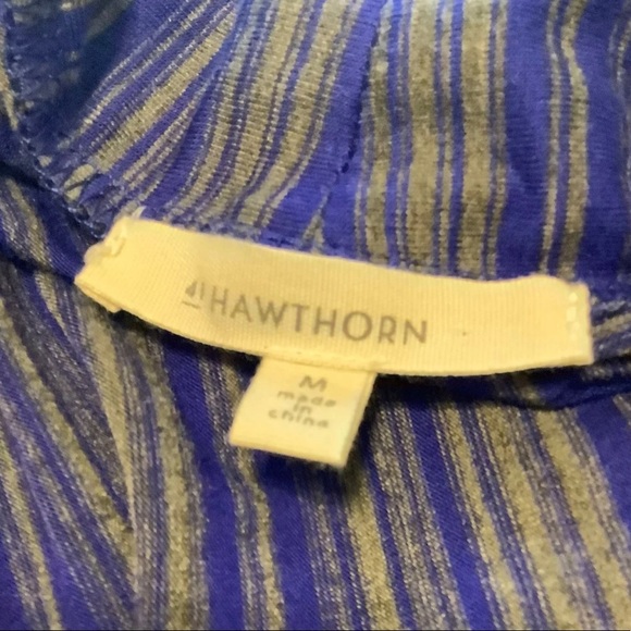 41 HAWTHORN Women’s Cardigan Concord Striped Draped Pocket Sweater blue & gray - Picture 5 of 8